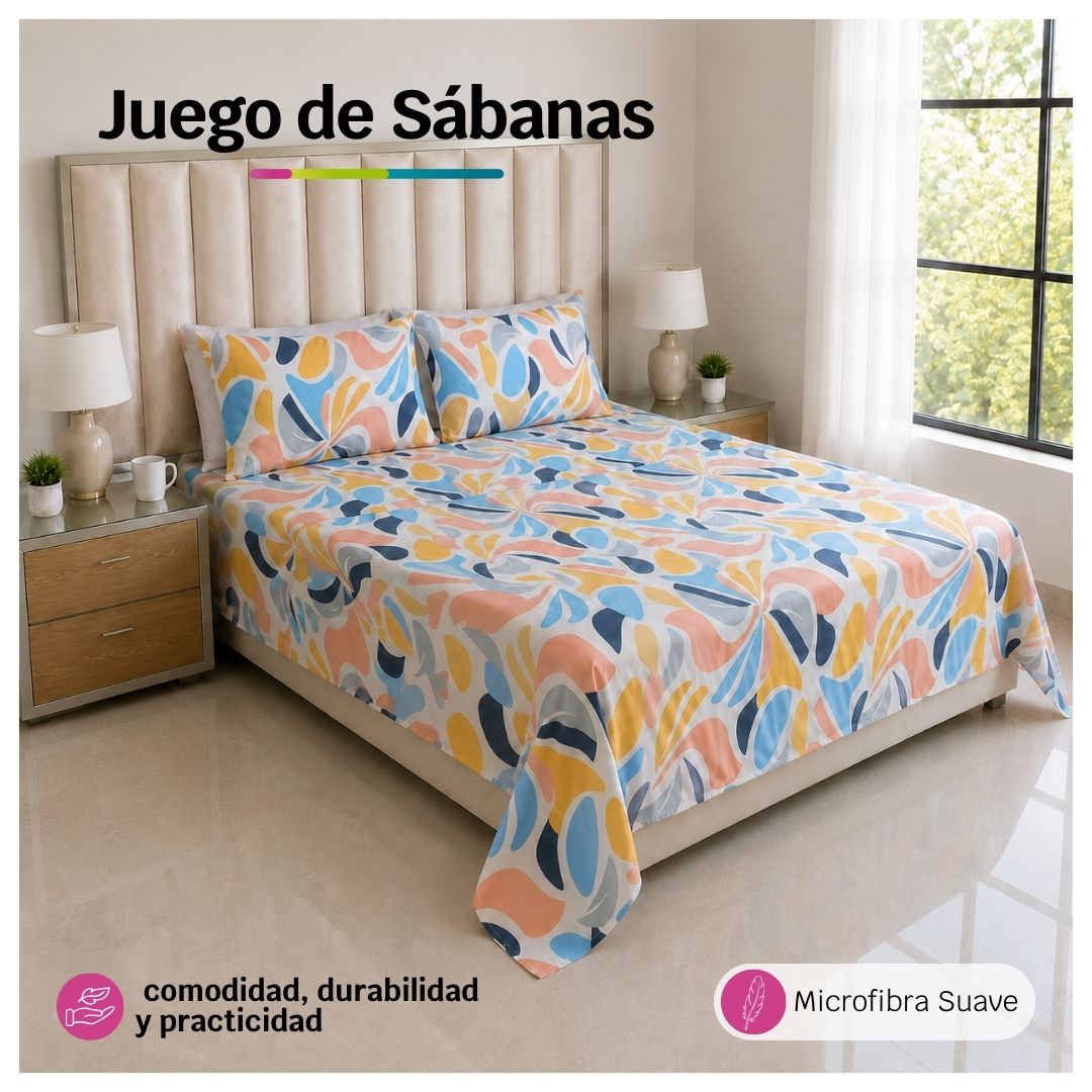 Juego de Sábanas Marlen en Microfibra Suave