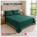 Juego de Sábanas Esmeralda en Microfibra Suave