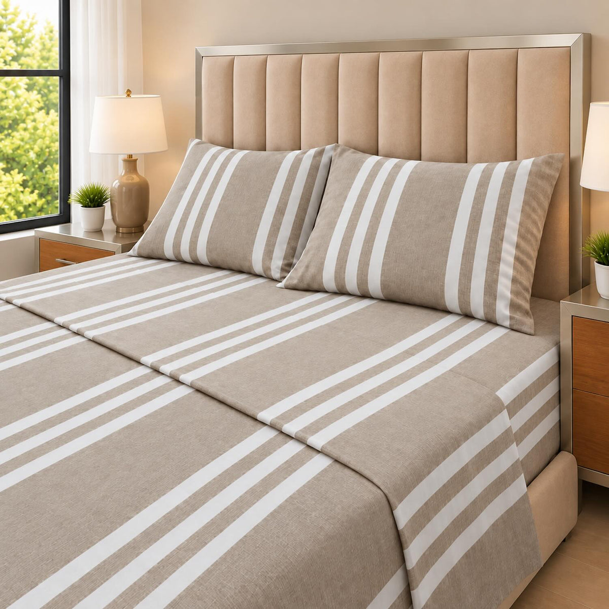 Juego de Sábanas Arena Cama Doble 140x190cm