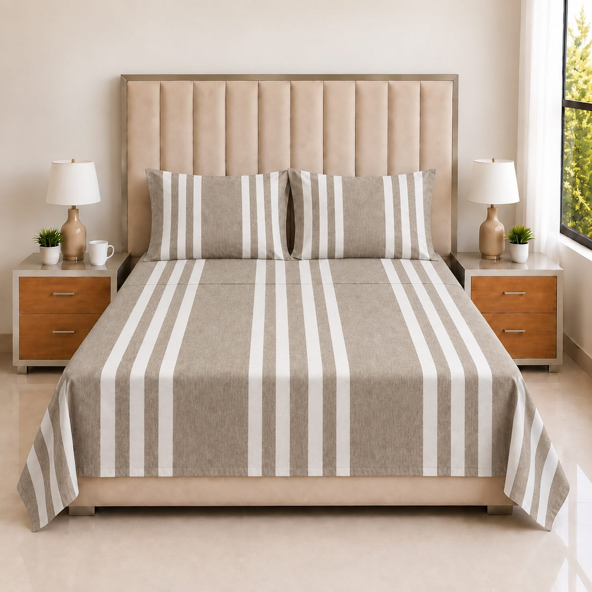 Juego de Sábanas Arena Cama Doble 140x190cm
