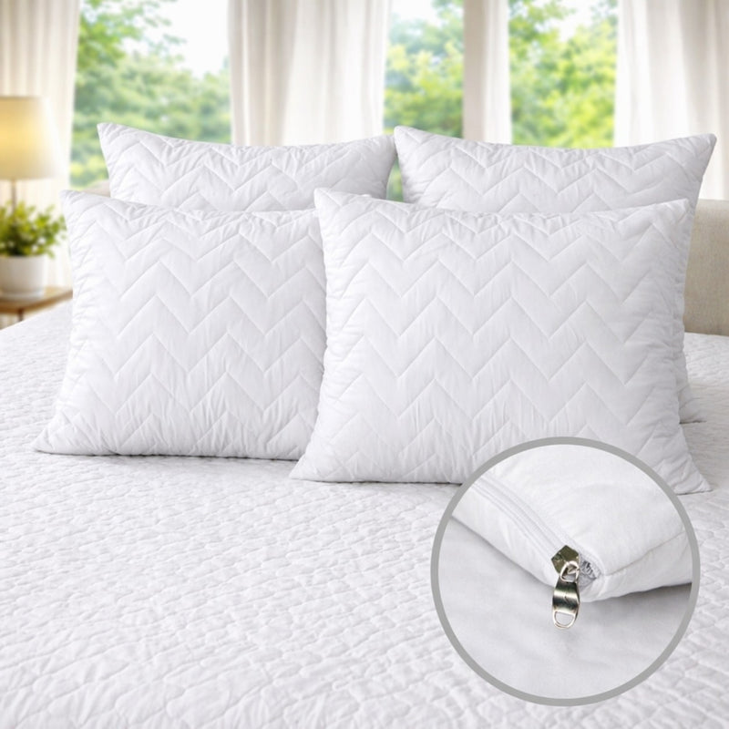 Set x 4 Protectores de Almohada Acolchados 70x50 con Cierre