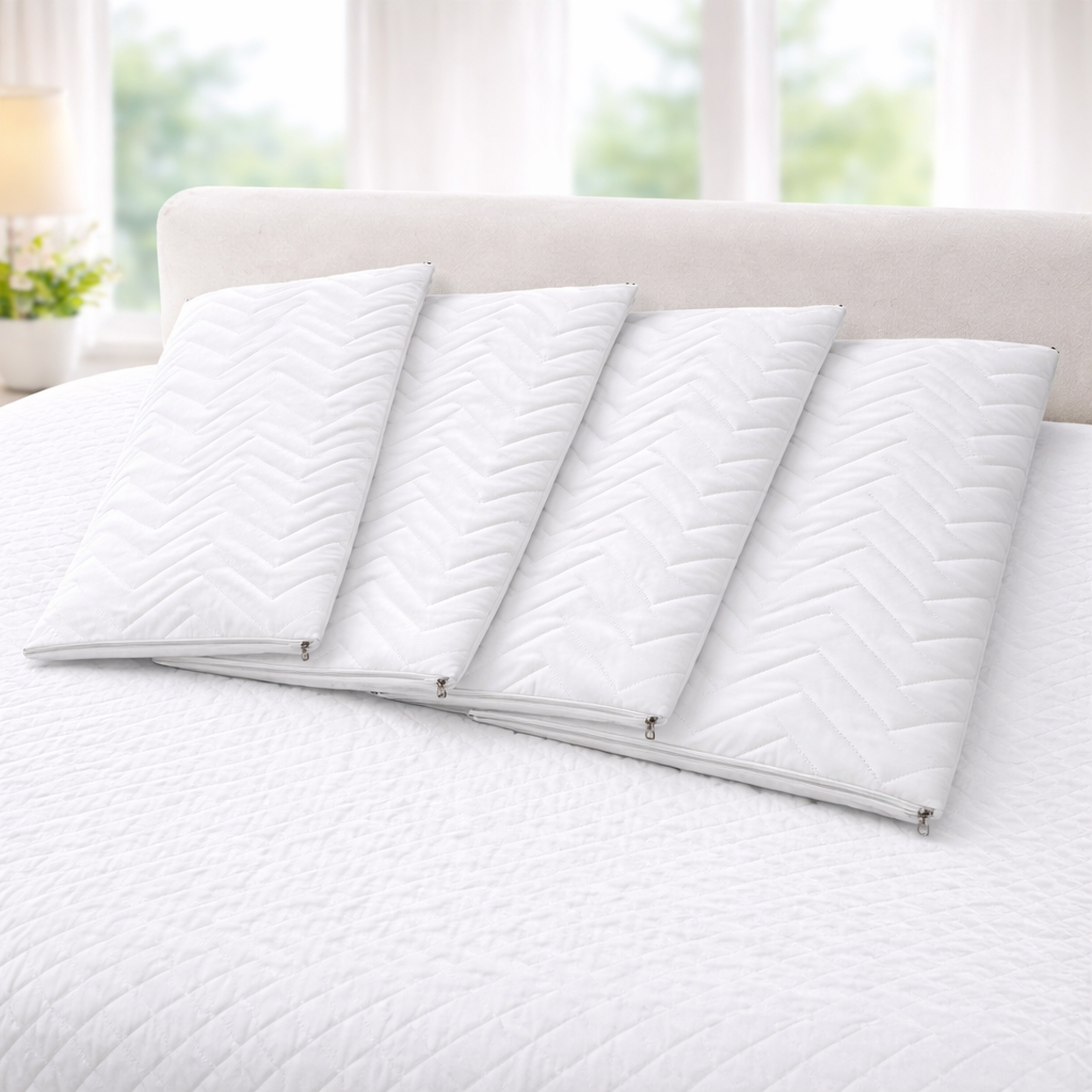 Set x 4 Protectores de Almohada Acolchados 70x50 con Cierre