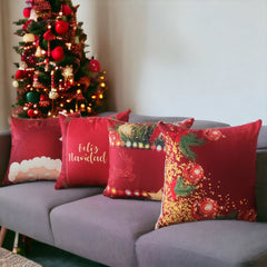 ¡OFERTA DE TEMPORADA! Set x 4 Cojines de Navidad Rojo 500