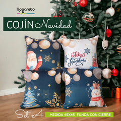 Set x 4 Cojines de Navidad  🎄Selecciona tu combo favorito