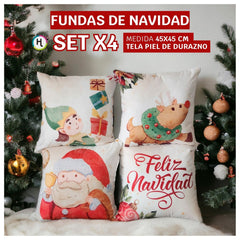 Set x 4 Fundas de Navidad 🎄Selecciona tu combo favorito