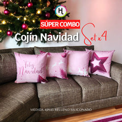 ¡OFERTA DE TEMPORADA! Set x 4 Cojines de Navidad Escoge tu combo favorito