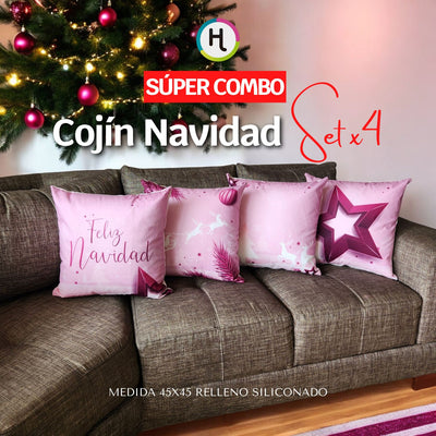 ¡OFERTA DE TEMPORADA! Set x 4 Cojines de Navidad Lila 561