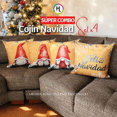 ¡OFERTA DE TEMPORADA! Set x 4 Cojines de Navidad Escoge tu combo favorito