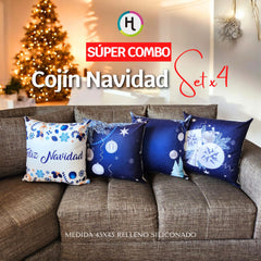 ¡OFERTA DE TEMPORADA! Set x 4 Cojines de Navidad Escoge tu combo favorito