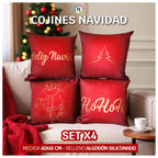 Set x 4 Cojines de Navidad 45x45 cm - Incluye Relleno 🎄