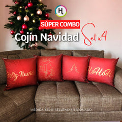 ¡OFERTA DE TEMPORADA! Set x 4 Cojines de Navidad Escoge tu combo favorito