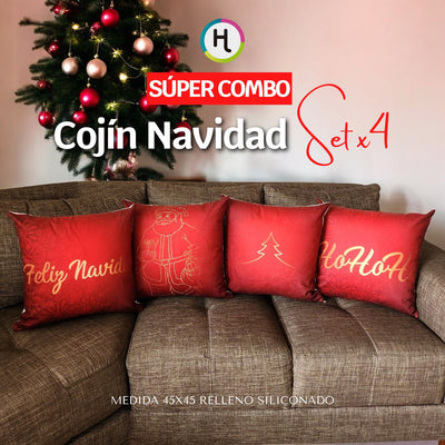 ¡OFERTA DE TEMPORADA! Set x 4 Cojines de Navidad Rojo 567