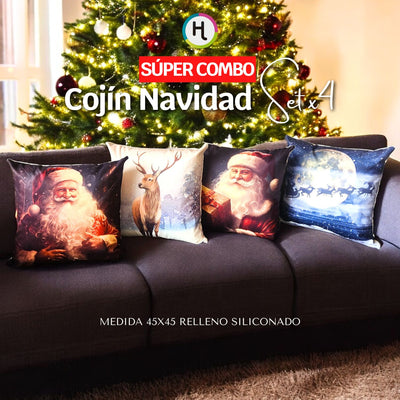 ¡OFERTA DE TEMPORADA! Set x 4 Cojines de Navidad