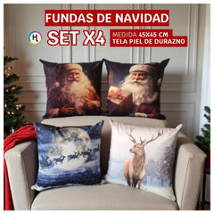 Set x 4 Fundas de Navidad 🎄Selecciona tu combo favorito