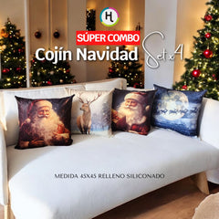 ¡OFERTA DE TEMPORADA! Set x 4 Cojines de Navidad Escoge tu combo favorito