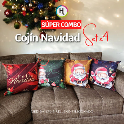 ¡OFERTA DE TEMPORADA! Set x 4 Cojines de Navidad 571