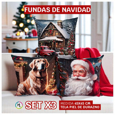 Fundas de Navidad Set x 3 🎄Selecciona tu trío favorito