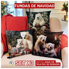Fundas de Navidad Set x 3 🎄Selecciona tu trío favorito