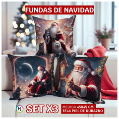 Fundas de Navidad Set x 3 🎄Selecciona tu trío favorito