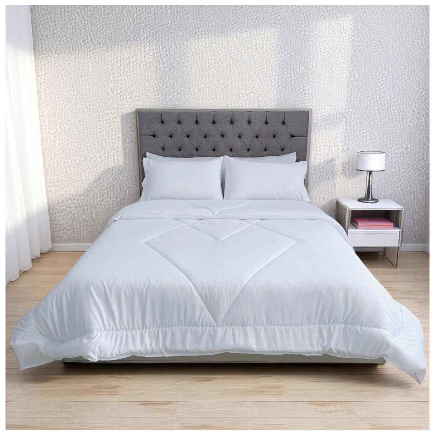 Edredón Doble Faz Blanco Cama Doble 140x190cm