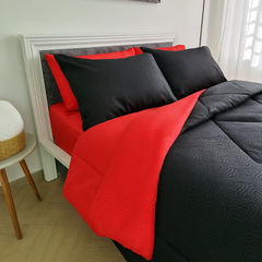 Edredón Doble Faz Carmesí Cama Doble 140x190cm