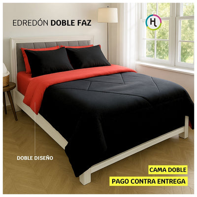 Edredón Doble Faz Carmesí Cama Doble 140x190cm