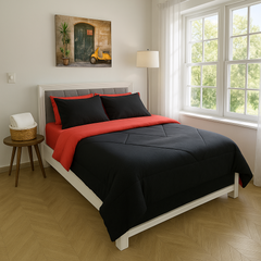Edredón Doble Faz Carmesí Cama Doble 140x190cm