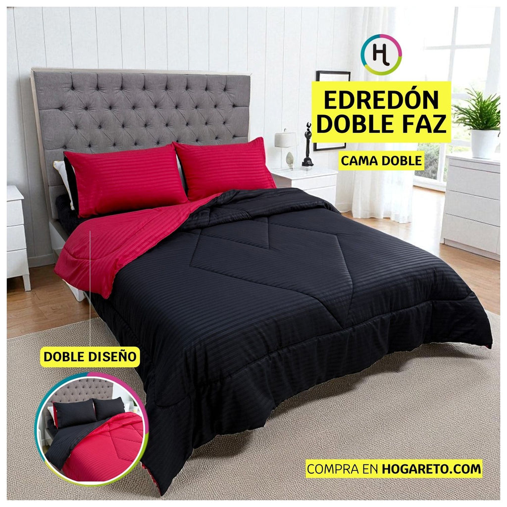 Edredón Doble Faz Carmesí Cama Doble 140x190cm