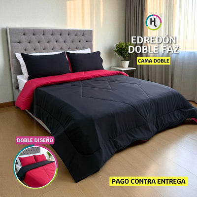 Edredón Doble Faz Carmesí Cama Doble 140x190cm