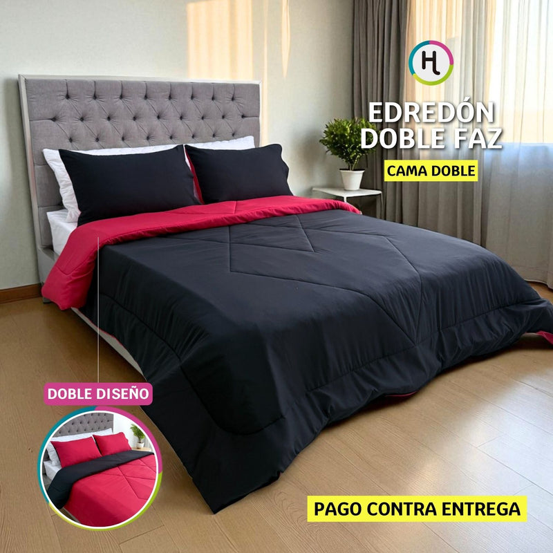 Edredón Doble Faz Carmesí Cama Doble 140x190cm