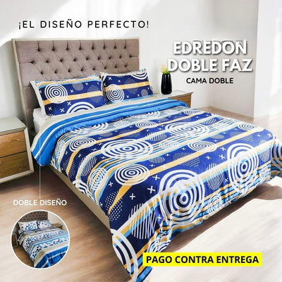 Edredón Doble Faz Espiral Cama Doble 140x190cm