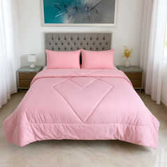 Edredón Doble Faz Rosa Cama Doble 140x190cm