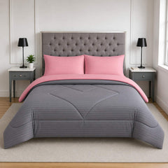 Edredón Doble Faz Rosa Cama Doble 140x190cm