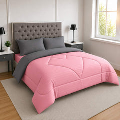Edredón Doble Faz Rosa Cama Doble 140x190cm