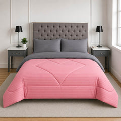 Edredón Doble Faz Rosa Cama Doble 140x190cm