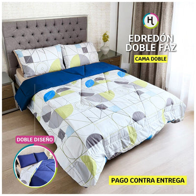 Edredón Doble Faz Estampado Sinfonía Cama Doble 140x190cm