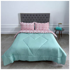 Edredón Doble Faz Estampado Coralina Cama Doble 140x190cm
