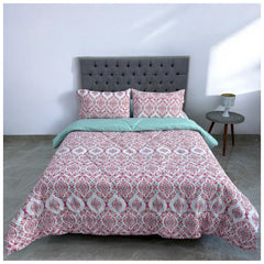 Edredón Doble Faz Estampado Coralina Cama Doble 140x190cm