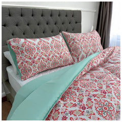Edredón Doble Faz Estampado Coralina Cama Doble 140x190cm