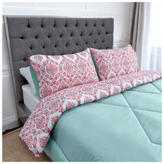 Edredón Doble Faz Estampado Coralina Cama Doble 140x190cm