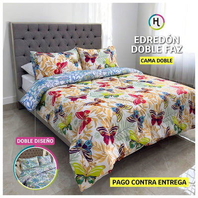 Edredón Doble Faz Estampado Olinda  Cama Doble 140x190cm