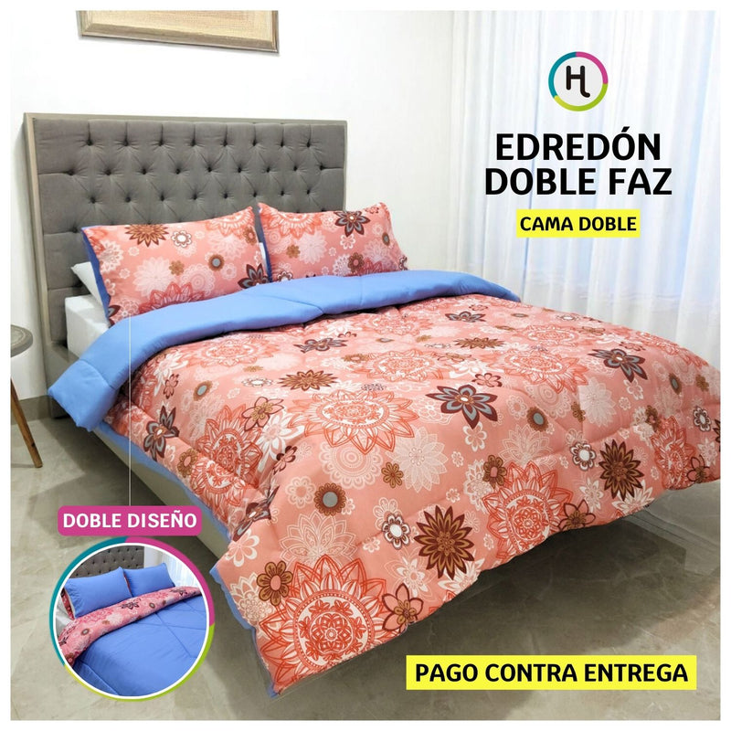 Edredón Doble Faz Estampado Florenza Cama Doble 140x190cm