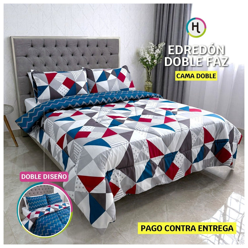 Edredón Doble Faz Estampado Ziggy Cama Doble 140x190cm