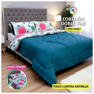 Edredón Doble Faz Estampado Mandala Cama Doble 140x190cm