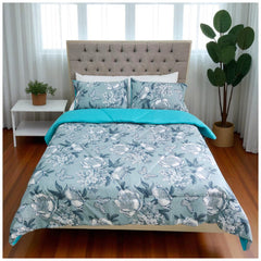 Edredón Doble Faz Estampado Celeste Cama Doble 140x190cm