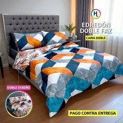 Edredón Doble Faz Mandarina Cama Doble 140x190cm