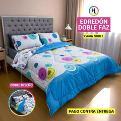 Edredón Doble Faz Burbujas Cama Doble 140x190cm