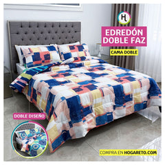 Edredón Doble Faz Cama Doble Colores 140x190cm