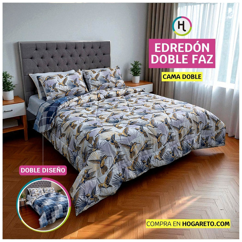Edredón Doble Faz Cama Natura Doble 140x190cm