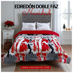 Edredón Doble Faz Navidad Cama Doble 140x190cm 🎄
